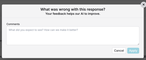 AI feedback info