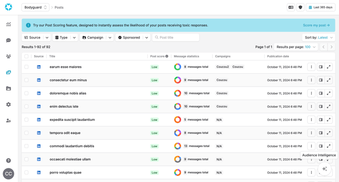 AI posts section