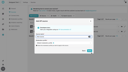 Source creation modal