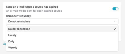 expired source alert